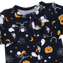 Load image into Gallery viewer, Halloween Skeleton Buddies Glow In The Dark Two-Way Zip Footie
