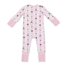 Load image into Gallery viewer, Bowtiful Hockey Stripe 2-Way Zipper Romper
