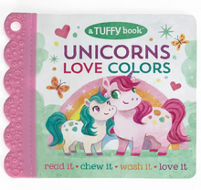 Load image into Gallery viewer, Unicorns Love Colors Teether Book
