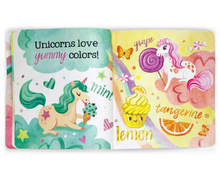 Load image into Gallery viewer, Unicorns Love Colors Teether Book
