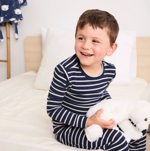 Load image into Gallery viewer, Navy Stripe Rib PJ Set
