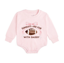 Load image into Gallery viewer, Pink Football With Dad Bubble Romper
