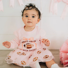 Load image into Gallery viewer, Pink Football With Dad Bubble Romper
