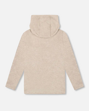 Load image into Gallery viewer, Brushed Jersey Hooded T-Shirt In Oatmeal
