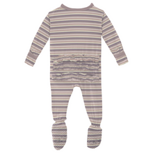Load image into Gallery viewer, Lavender Bliss Stripe Zip Footie
