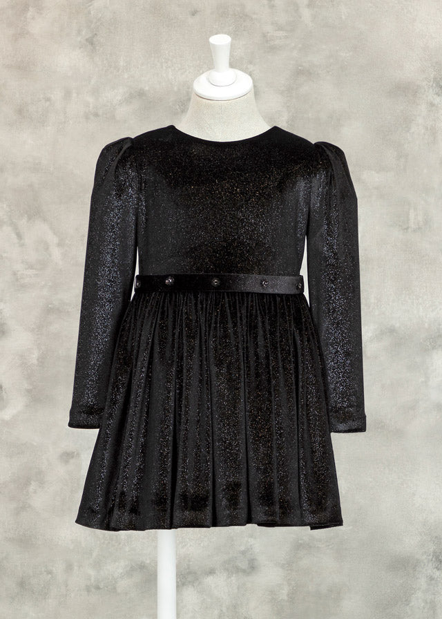 Black Velour Shimmer Dress