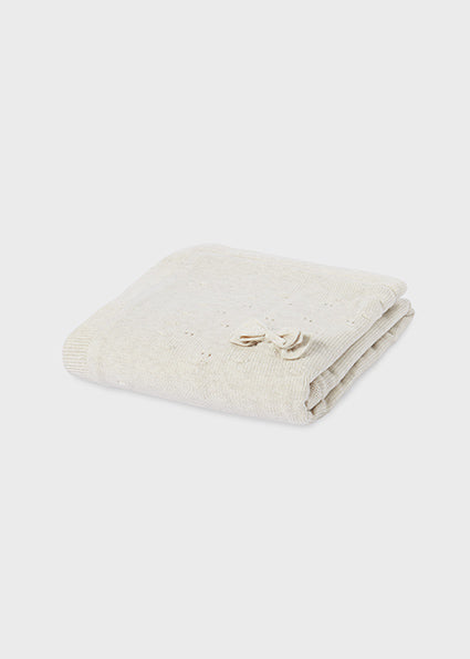 Cream Sherpa-Knit Blanket