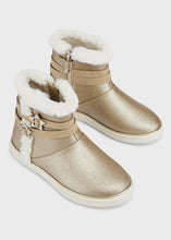 Load image into Gallery viewer, Gold Shimmer Faux Fur Booties
