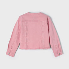 Load image into Gallery viewer, Pink Frayed Denim Jacket
