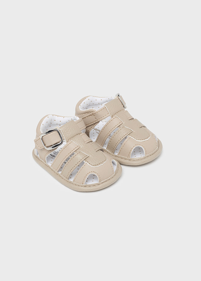 Taupe Velcro Baby Sandal