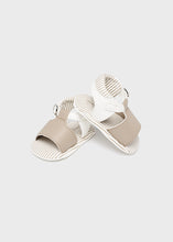 Load image into Gallery viewer, Taupe Stripes Velcro Baby Sandal
