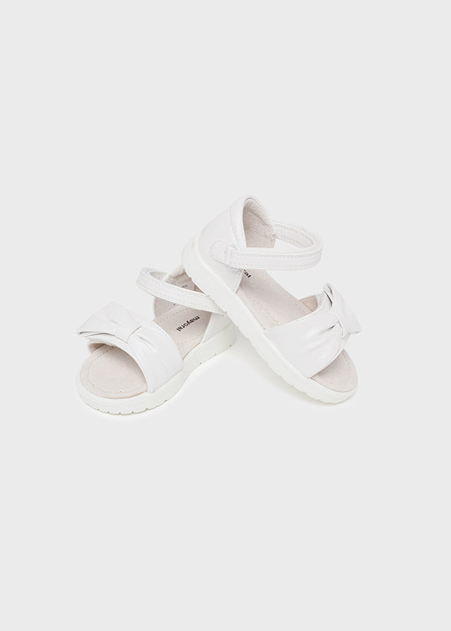 White Shimmer Bow Sandal