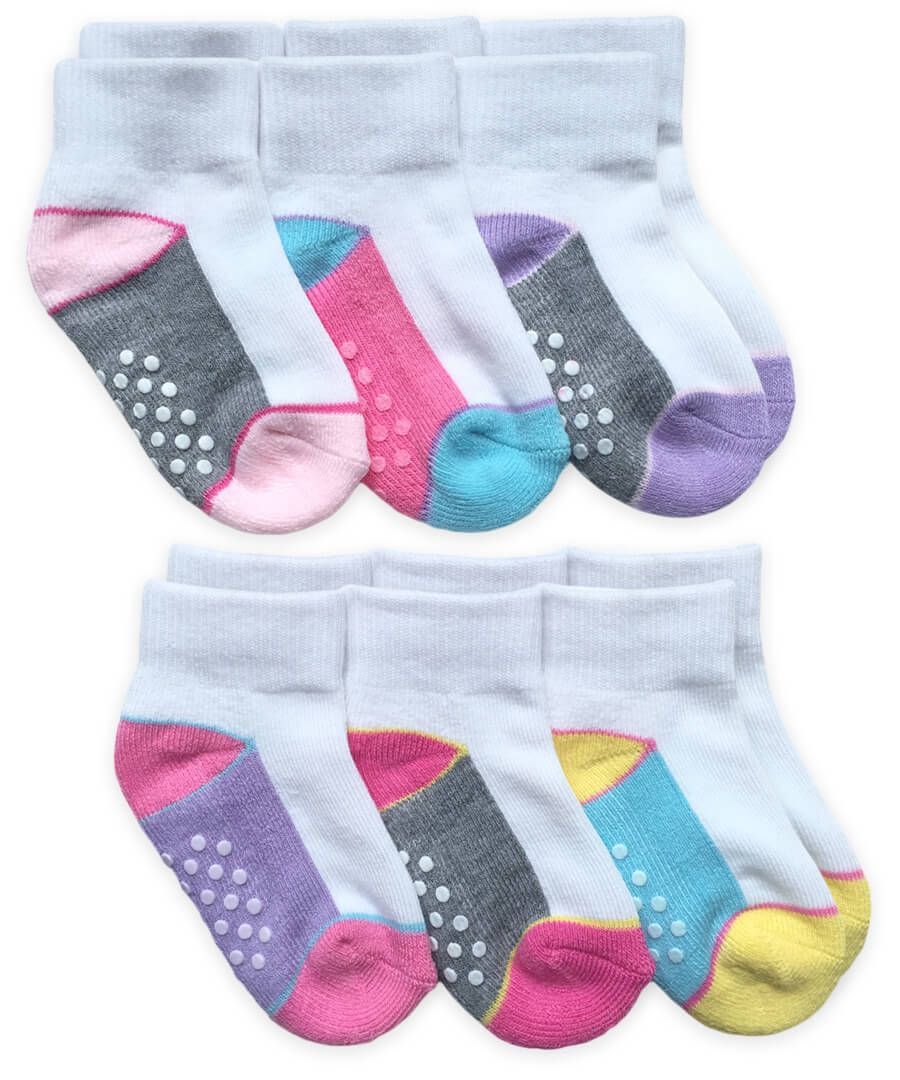 Pink Mix Colorblock 6pk Sock