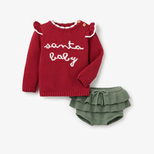 Load image into Gallery viewer, Red Santa Baby Sweater &amp; Bloomer Set
