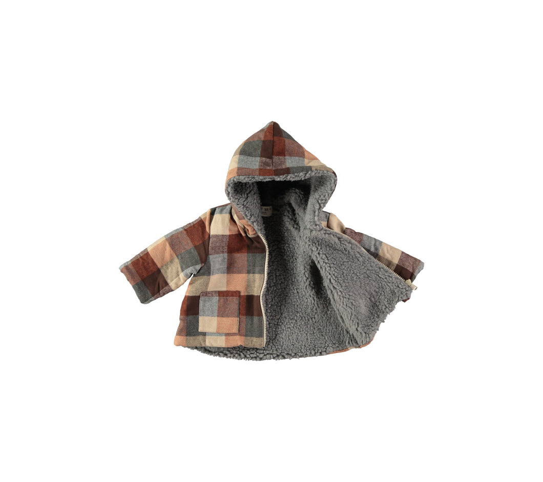 Fall Plaid Sherpa-Lined Coat