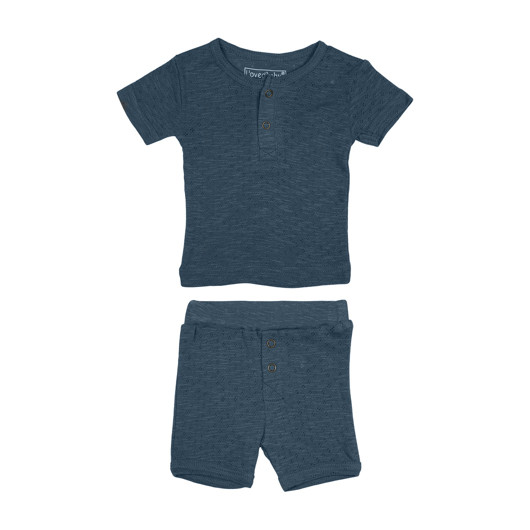 Dolphin Pointelle Tee & Shorts Set