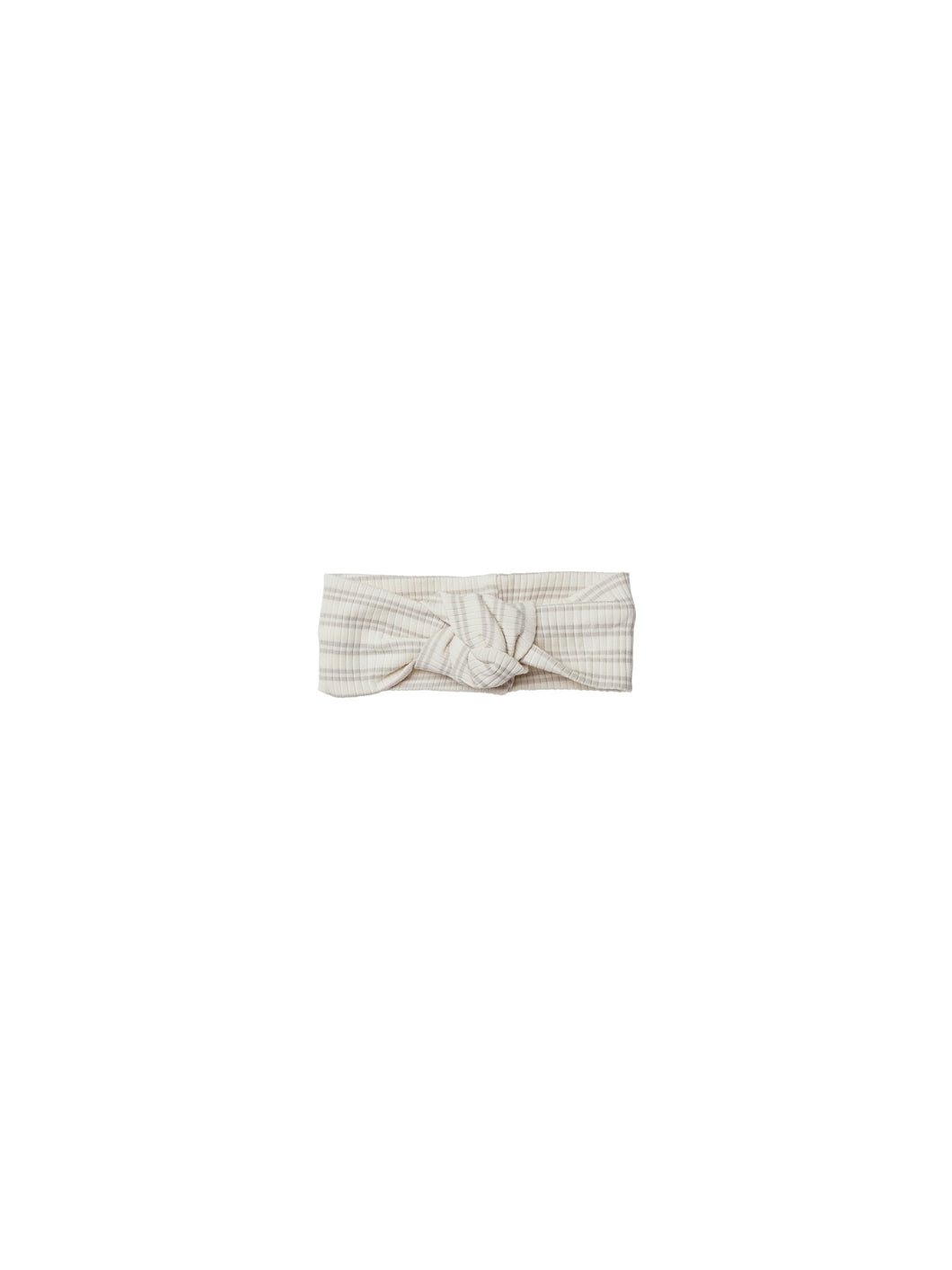 Silver Stripe Ribbed Knotted Headband