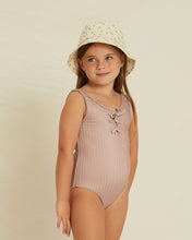 Load image into Gallery viewer, Mauve Lace Up One Piece Swimsuit
