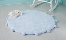 Load image into Gallery viewer, Blue Pom Sherpa Play Mat
