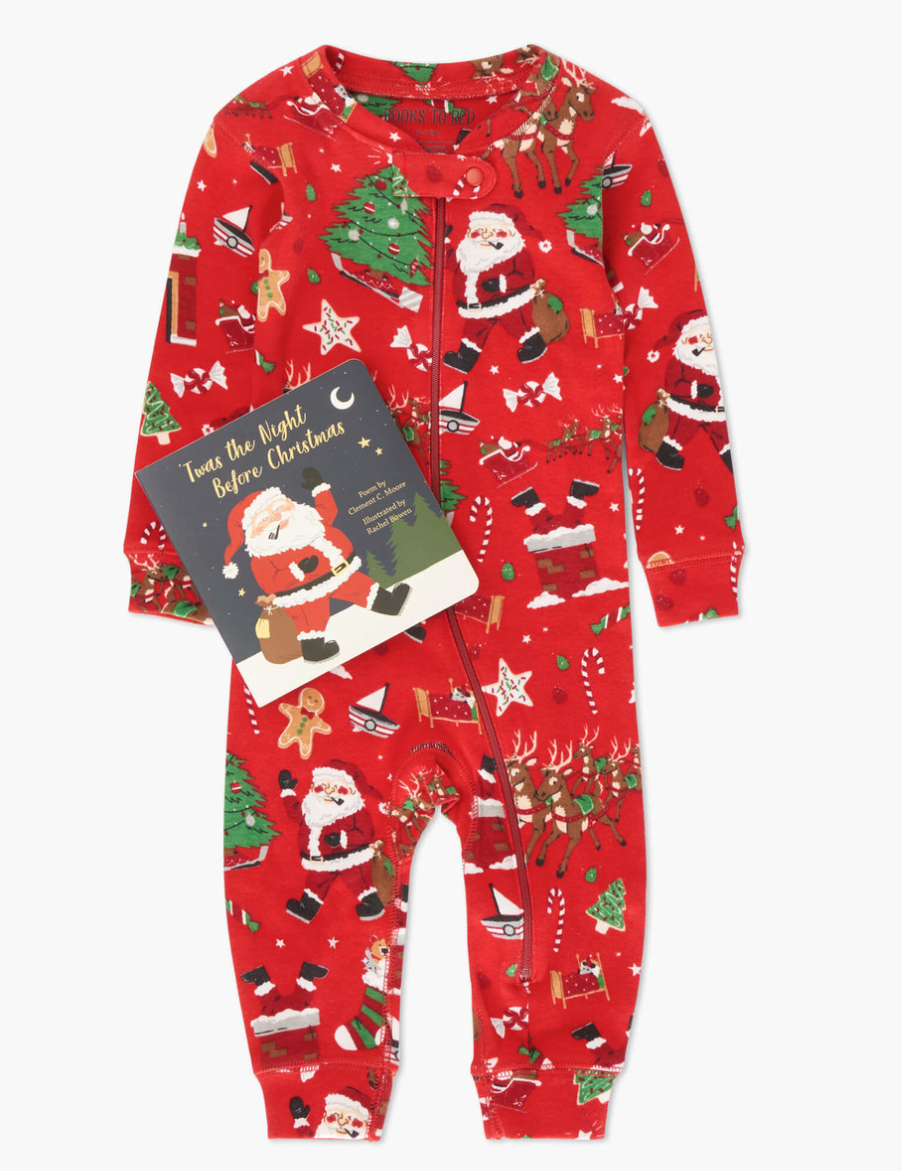 Twas The Night Before Christmas Book + Coverall Set