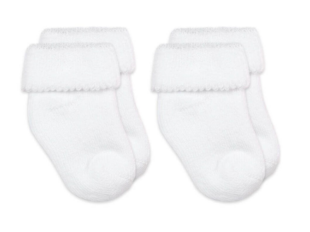 Plain White Cuffed Sock