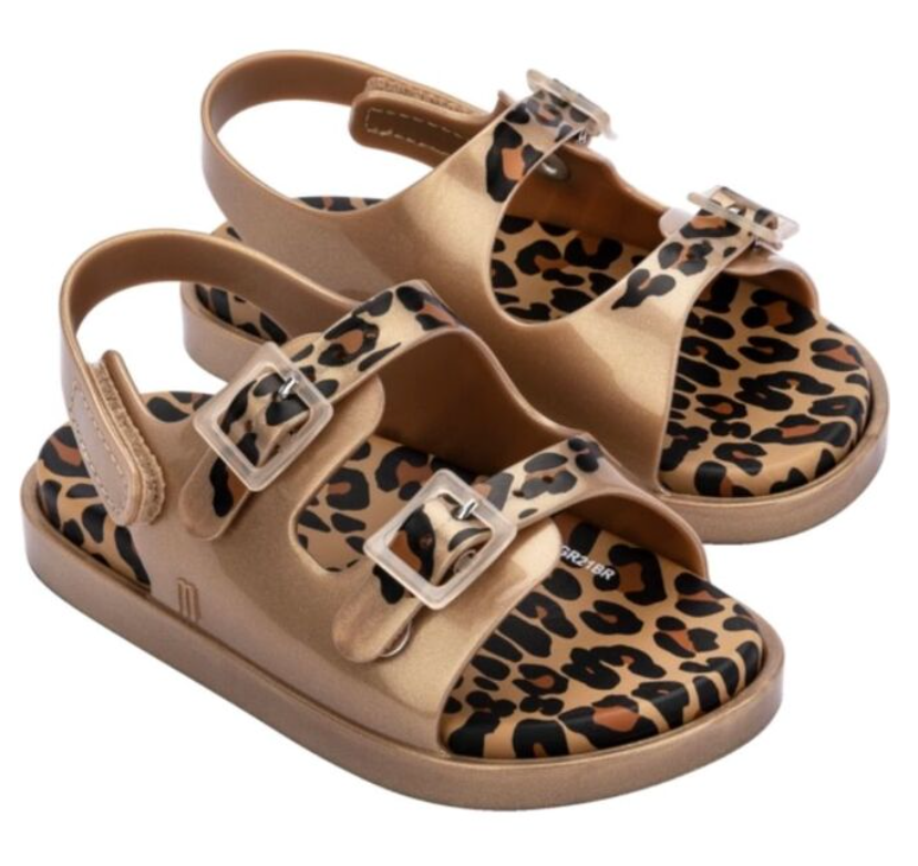 Gold Leopard Wide Sandal