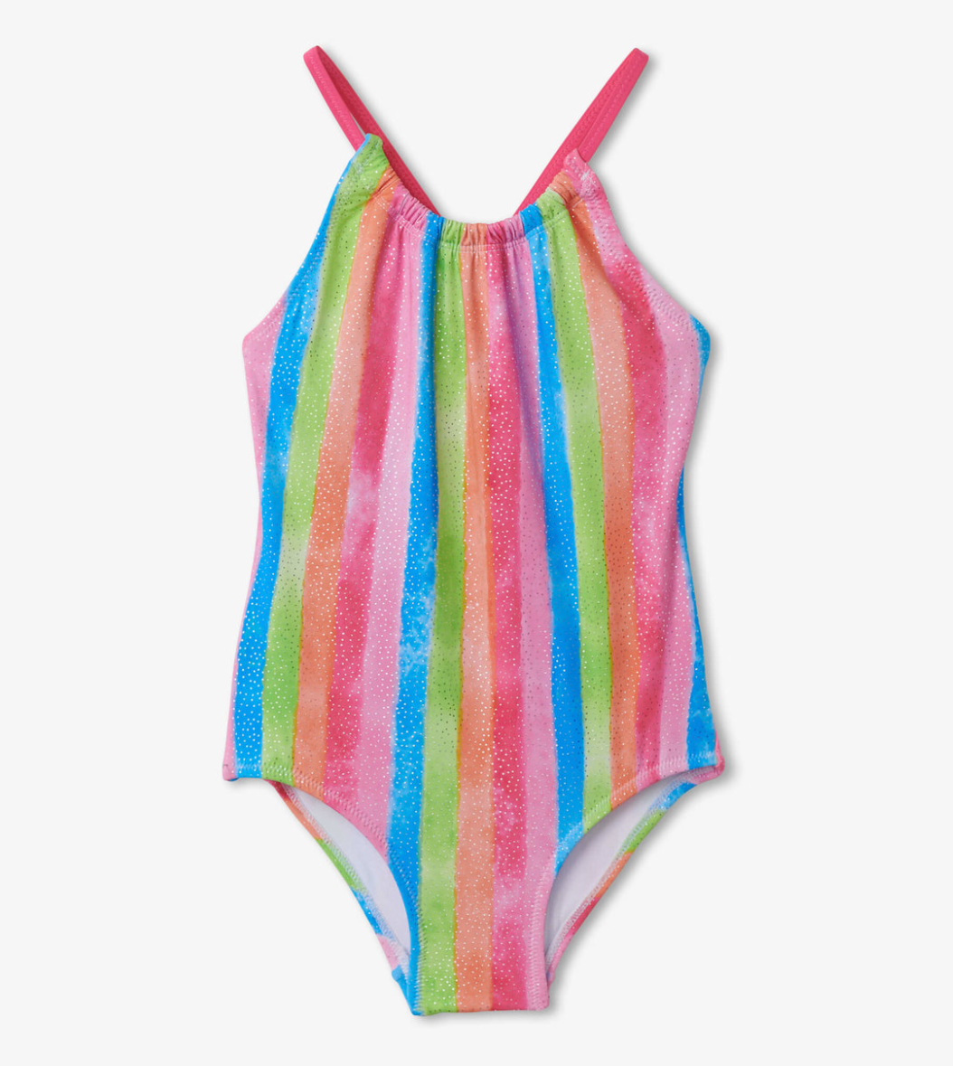 Rainbow Stripes One Piece Swimsuit