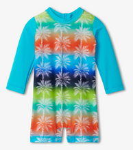Load image into Gallery viewer, Gradient Palms Rashguard Swimsuit
