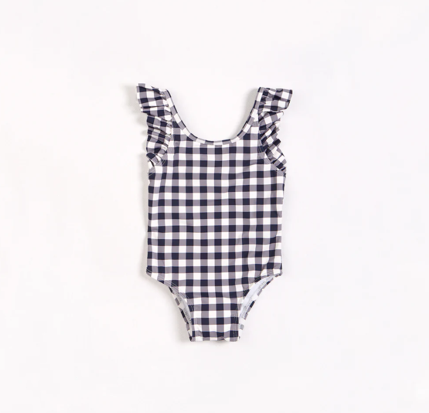 Navy Gingham Swimsuit