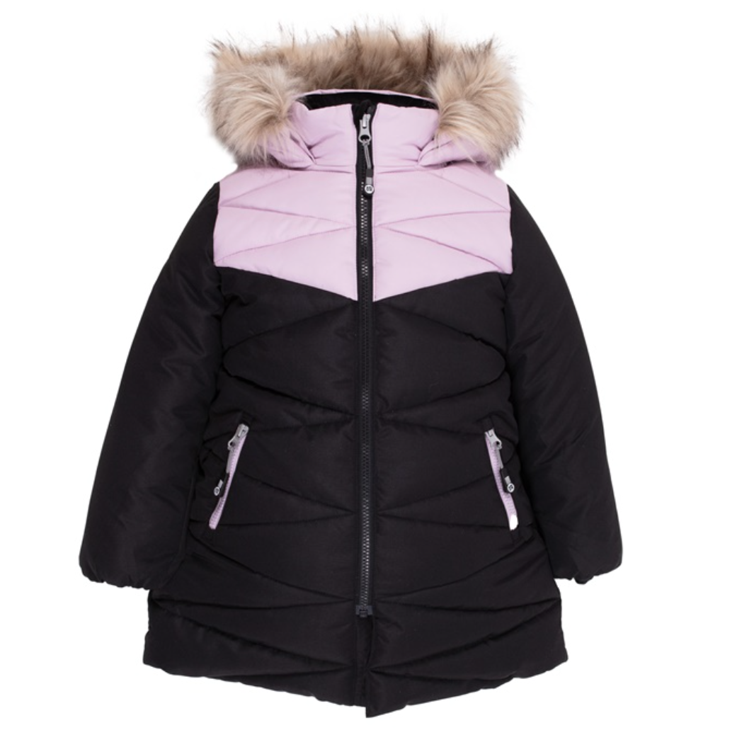 Lilac / Black Quilted Winter Coat
