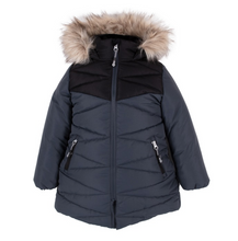 Load image into Gallery viewer, Black / Charcoal Quilted Winter Coat
