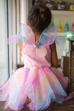 Load image into Gallery viewer, Rainbow Sequins Fairy Dress &amp; Wings Set
