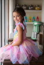 Load image into Gallery viewer, Rainbow Sequins Fairy Dress &amp; Wings Set
