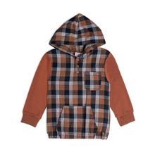 Load image into Gallery viewer, Plaid Hooded Long Sleeve Top
