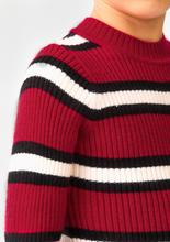 Load image into Gallery viewer, Red Stripe Ribbed Sweater
