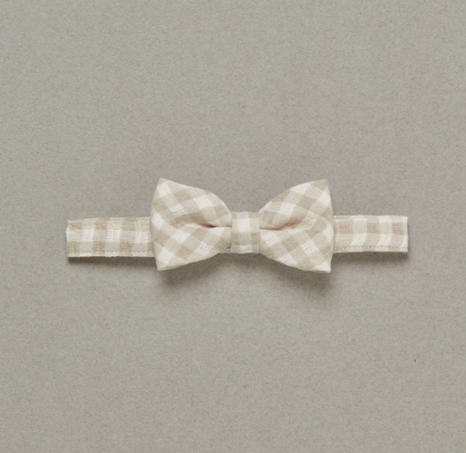 Dove Check Bow Tie