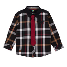 Load image into Gallery viewer, Holiday Plaid Button Up With Tie Top
