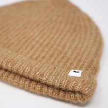 Load image into Gallery viewer, Latte Watchcap Fuzzy Knit Hat
