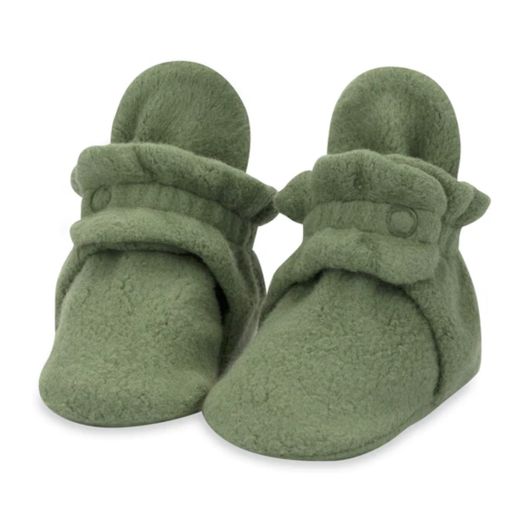 Olive Fleece Booties