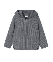 Load image into Gallery viewer, Dark Grey Knit Hooded Jacket
