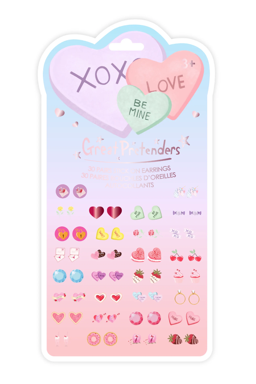 Candy Hearts Stick-On Earrings