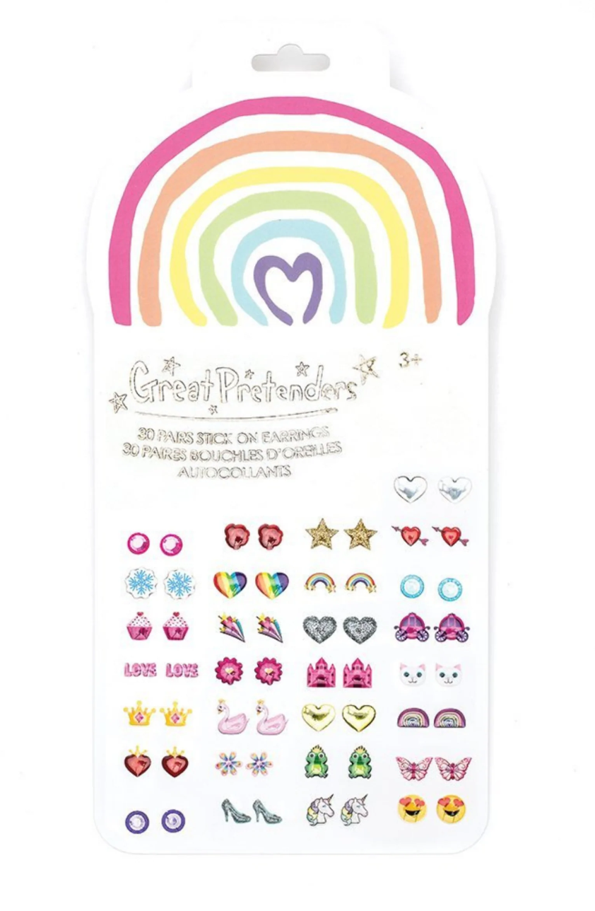 Rainbow Love Stick-On Earrings