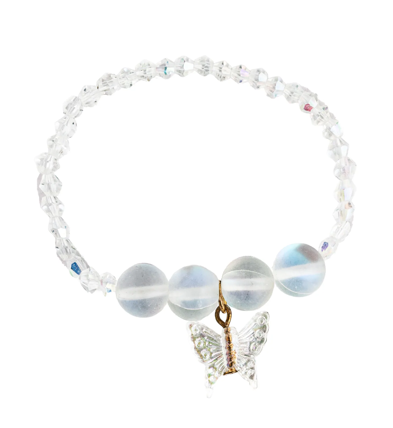 White Crystal Butterfly Bracelet