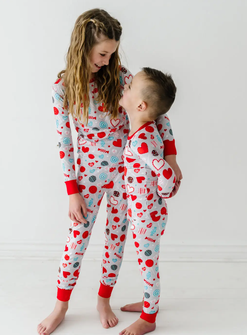 Grey Sweet Valentine Pajama Set
