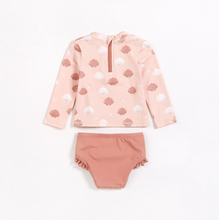 Load image into Gallery viewer, Pale Pink Seashells Rashguard Swimsuit
