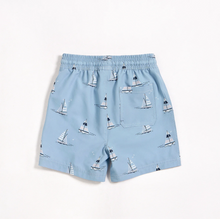 Load image into Gallery viewer, Blue Sailboats Swim Trunks

