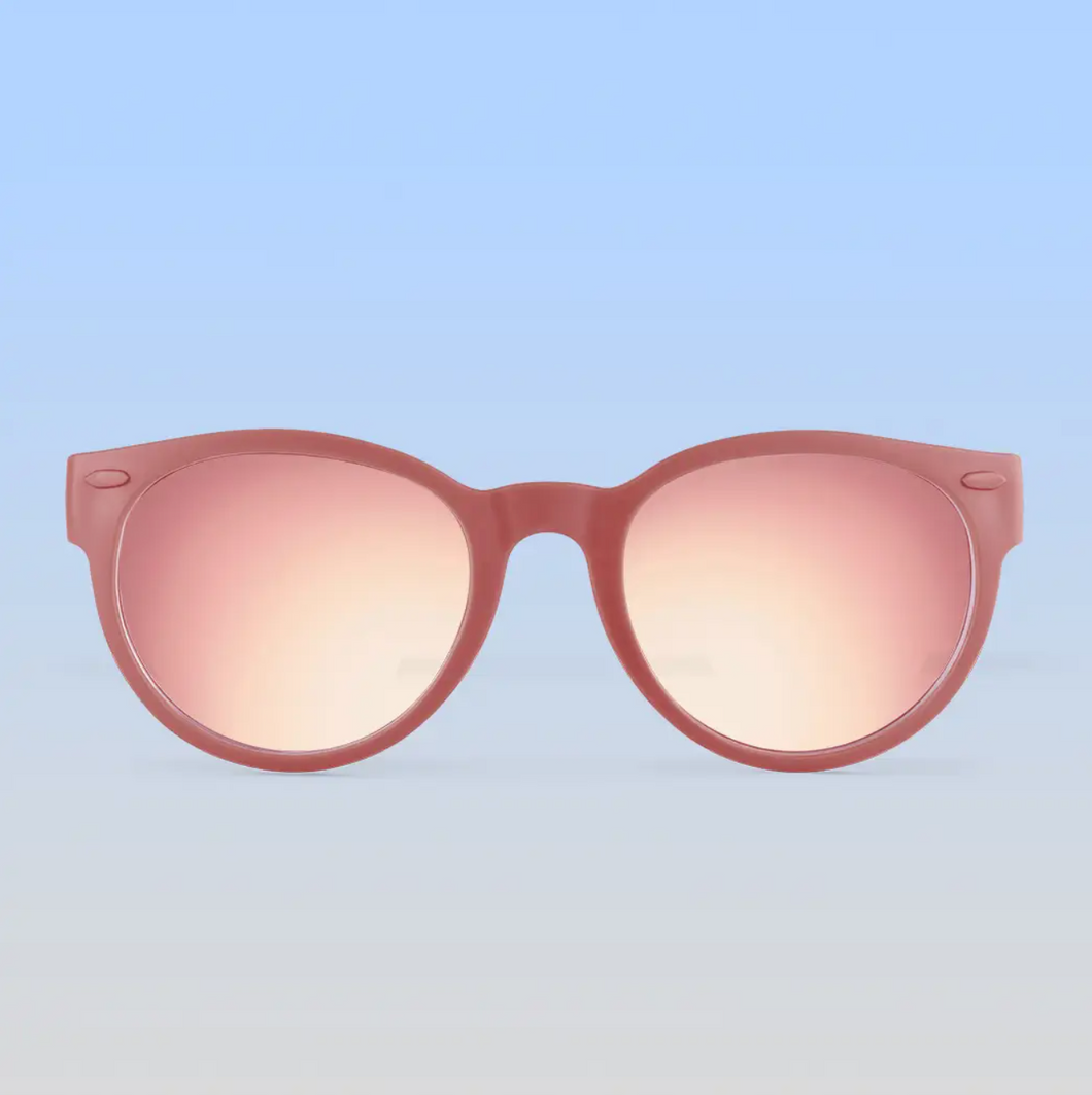 Dusty Rose Round Sunglasses Mirrored Rose Gold