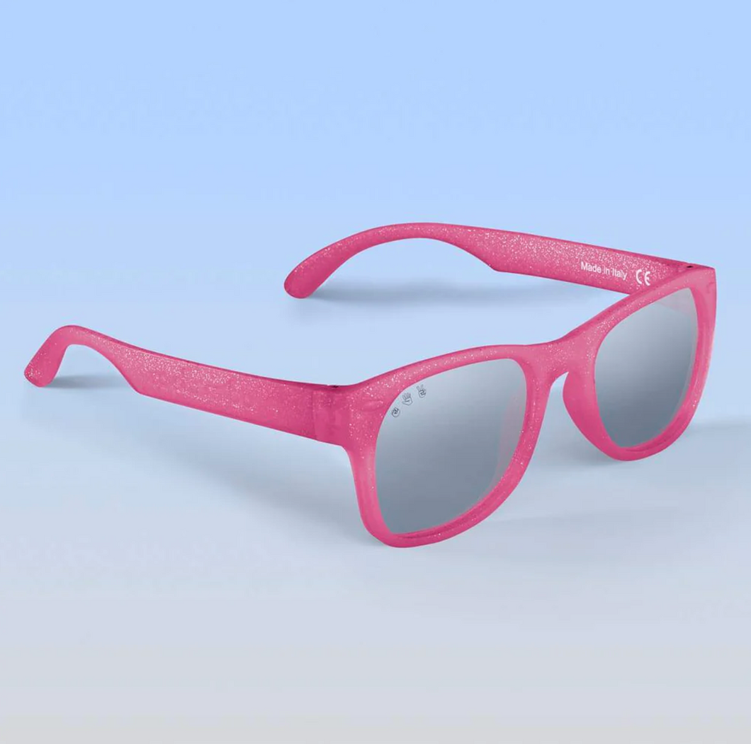 Pink Glitter Mirrored Chrome Sunglasses
