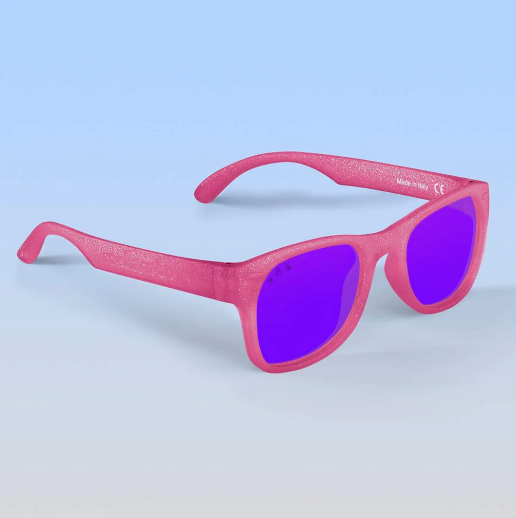 Pink Glitter Mirrored Purple Sunglasses