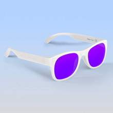 Load image into Gallery viewer, White Mirrored Purple Sunglasses

